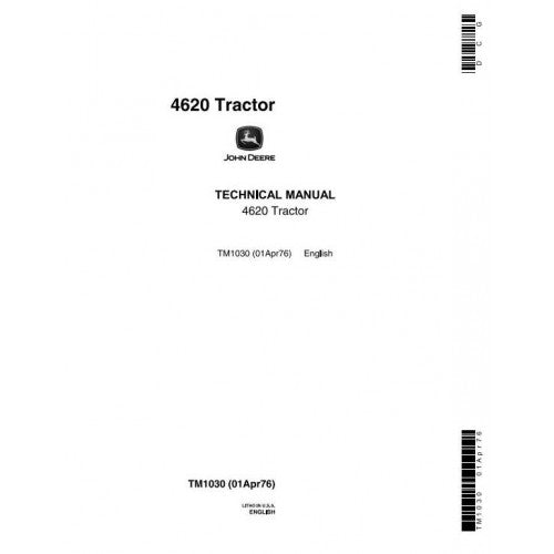 John Deere 4620 Tractor Diagnostic and Repair Technical Manual Pdf - TM1030