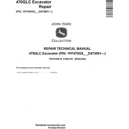 John Deere 470GLC Excavator Pdf Repair Service Technical Manual TM14155X19 2