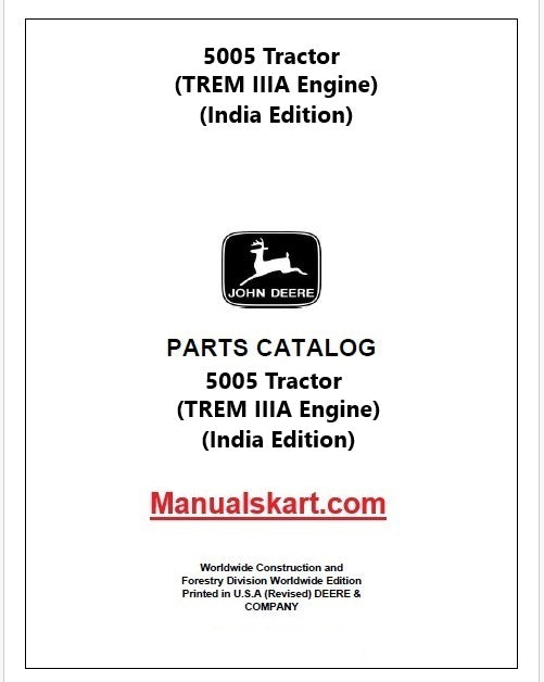 John Deere 5005 Tractor Pdf Parts Catalog Manual PC13772