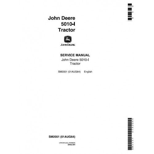 John Deere 5010, 5010I Tractors All Inclusive Service Repair Technical Manual Pdf - SM2051