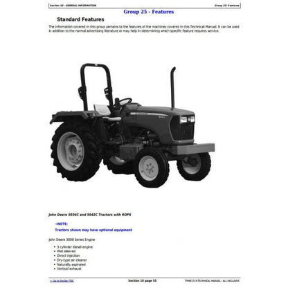 John Deere 5036C, 5042C All Inclusive Tractor Service Repair Technical Manual Pdf - TM901719 2