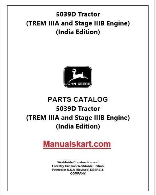 John Deere 5039D Tractor Pdf Parts Catalog Manual PC12281