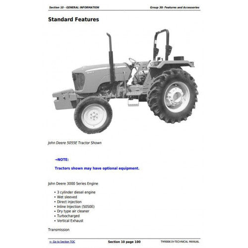 John Deere 5050E, 5055E, 5060E, 5065E, 5075E, 5210, 5310 Tractor All Inclusive Service Repair Technical Manual Pdf - TM900619 2