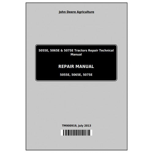 John Deere 5055E, 5065, 5075E Tractor Service Repair Technical Manual Pdf - TM900919