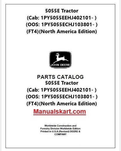 John Deere 5055E Tractor Pdf Parts Catalog Manual PC13109