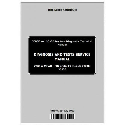 John Deere 5083E and 5093E Tractor Diagnostic and Tests Service Manual Pdf - TM607119