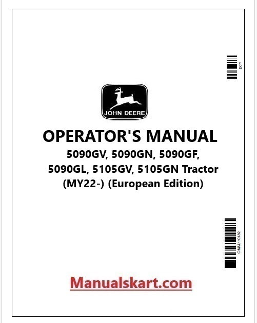 John Deere 5090GV, 5090GN, 5090GF, 5090GL, 5105GV, 5105GN Tractor Pdf Operator's Manual OMER582876