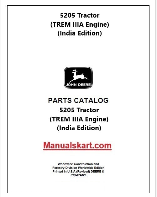 John Deere 5205 Tractor Pdf Parts Catalog Manual PC13771