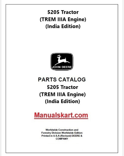 John Deere 5205 Tractor Pdf Parts Catalog Manual PC13771