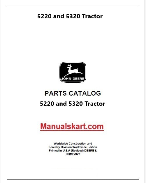 John Deere 5220 and 5320 Tractor Pdf Parts Catalog Manual PC9424