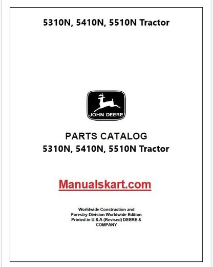 John Deere 5310N, 5410N, 5510N Tractor Pdf Parts Catalog Manual PC4381