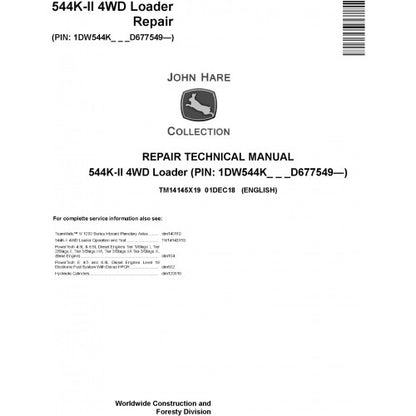 John Deere 544K-II 4WD Loader Pdf Repair Service Technical Manual TM14145X19 2