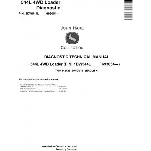 John Deere 544L 4WD Loader Diagnostic, Operation and Tests Technical Service Manual Pdf - TM14342X19 2