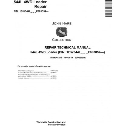 John Deere 544L 4WD Loader Pdf Repair Service Technical Manual TM14345X19 2