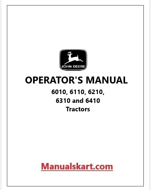 John Deere 6010, 6110, 6210, 6310 and 6410 Tractors Pdf Operator's Manual OMAL116289