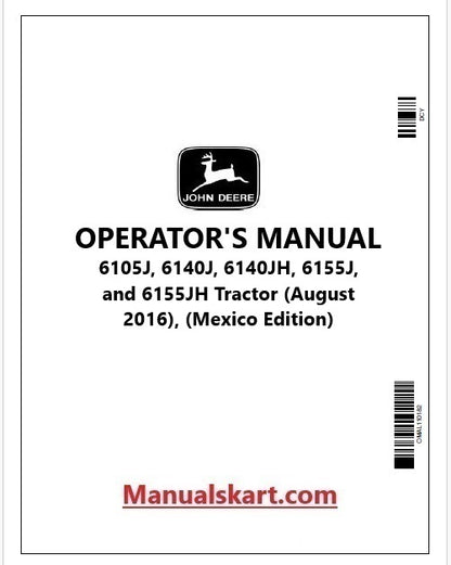 John Deere 6105J, 6140J, 6140JH, 6155J, and 6155JH Tractor Operator's Manual OML216413