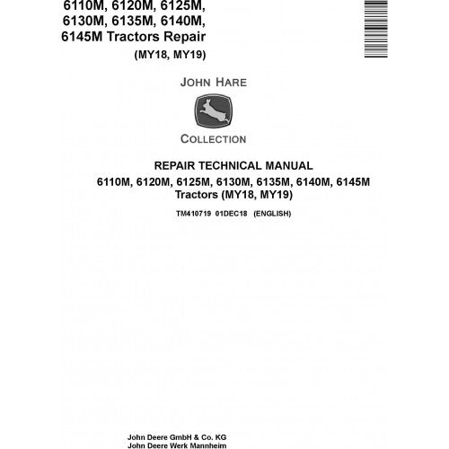 John Deere 6110M, 6120M, 6125M, 6130M, 6135M, 6140M, 6145M Tractor Service Repair Technical Manual Pdf - TM410719 2