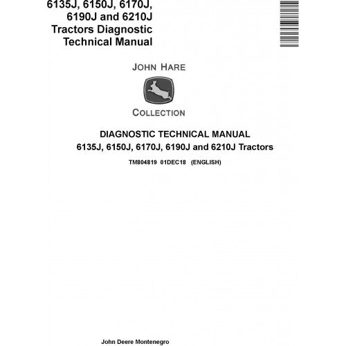 John Deere 6135J, 6150J, 6170J, 6190J, 6210J Tractor Diagnosis and Technical Service Manual Pdf - TM804819 2