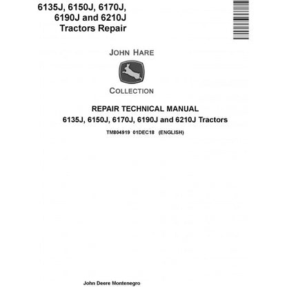 John Deere 6135J, 6150J, 6170J, 6190J and 6210J Tractor Service Repair Technical Manual Pdf - TM804919 2