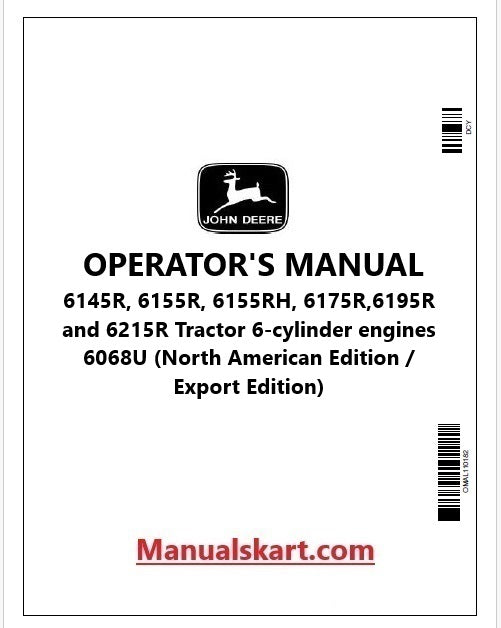 John Deere 6145R, 6155R, 6155RH, 6175R, 6195R and 6215R Tractor Pdf Operator's Manual OMAL218255