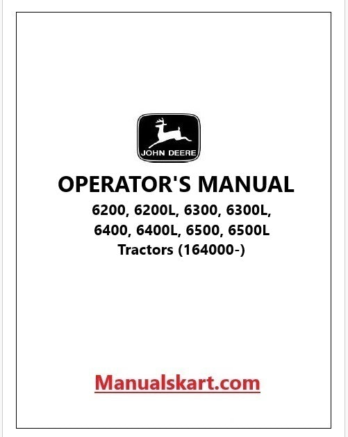 John Deere 6200, 6200L, 6300, 6300L, 6400, 6400L, 6500, 6500L Tractors Pdf Operator's Manual OMAL112048