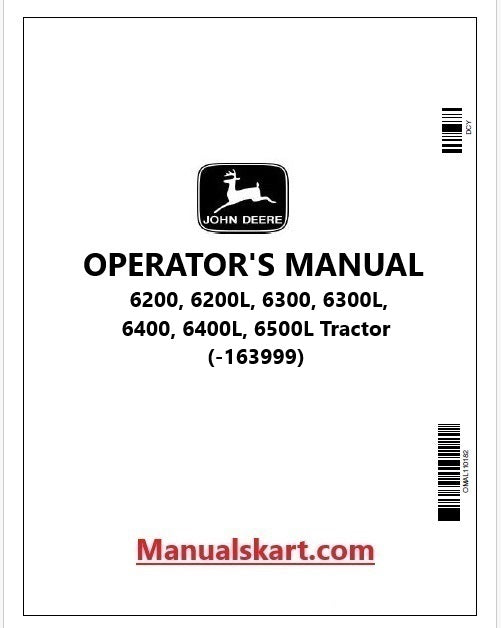 John Deere 6200, 6200L, 6300, 6300L, 6400, 6400L, 6500L Tractor Pdf Operator's Manual OMAL77469