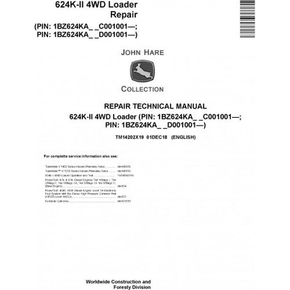 John Deere 624K-II 4WD Loader Pdf Repair Service Technical Manual TM14202X19 2