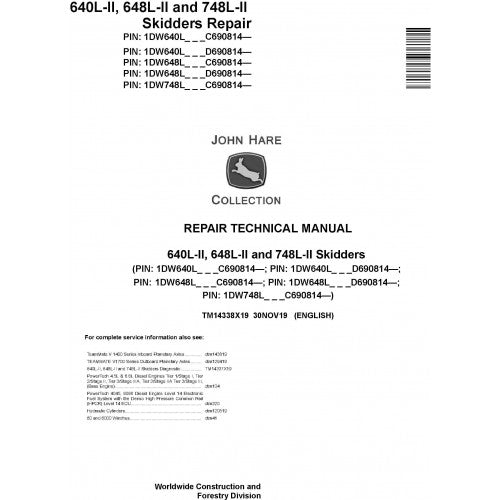 John Deere 640L II, 648L II And 748L II Skidders Technical Manual Pdf TM14338X19 13