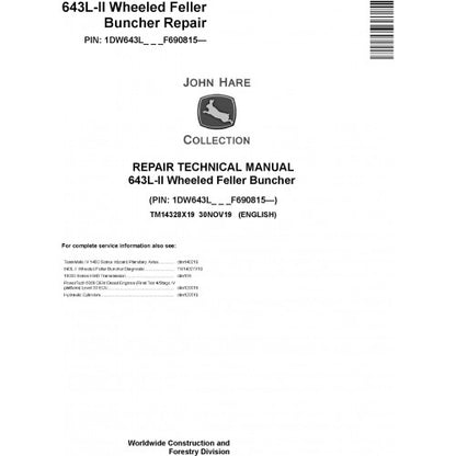 John Deere 643L II Wheeled Feller Buncher Technical Manual Pdf TM14328X19 2