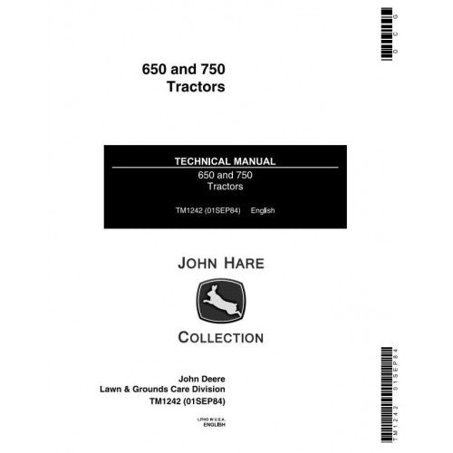 John Deere 650, 750 Utility Tractor Pdf Repair Service Technical Manual TM1242