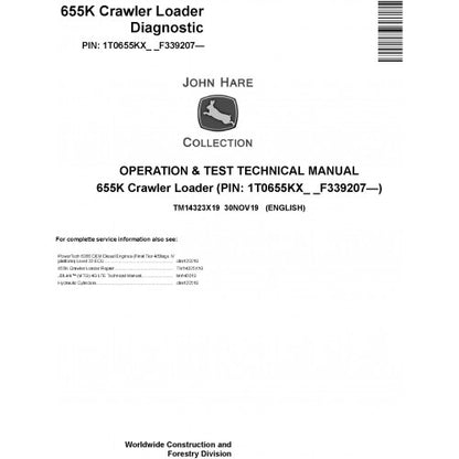 John Deere 655K Crawler Loader Operation and Tests Technical Manual Pdf - TM14323X19 2