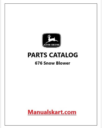 John Deere 676 Snow Blower Pdf Parts Catalog Manual PC1920