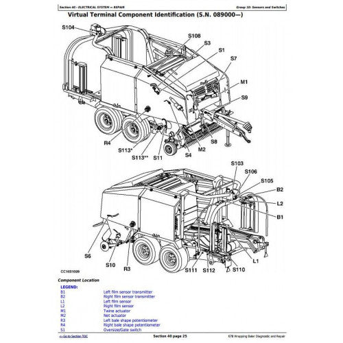 John Deere 678 Hay and Forage Wrapping Baler Diagnostic and Technical Manual Pdf - TM3301