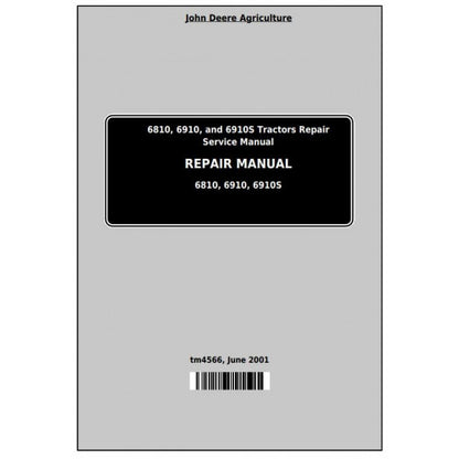 John Deere 6810, 6910 and 6910S Tractor Service Repair Technical Manual Pdf - TM4566