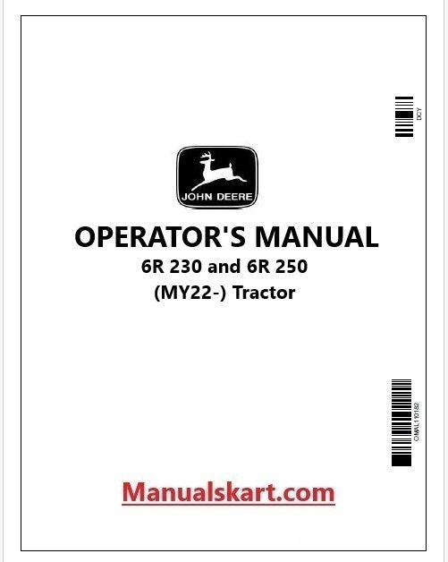 John Deere 6R 230 and 6R 250 Tractor Pdf Operator's Manual OMAL234780