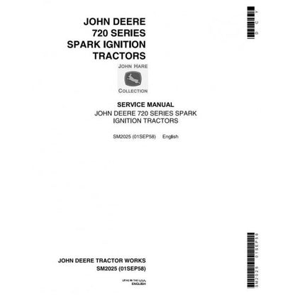 John Deere 70, 720 and 730 (Gas) Tractor Service Repair Technical Manual Pdf - SM2025