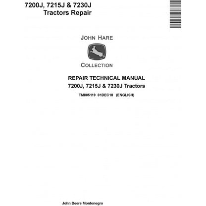 John Deere 7200J, 7215J and 7230J Tractor Service Repair Technical Manual Pdf - TM805119 2