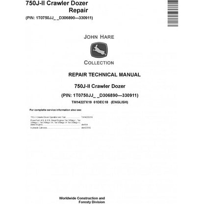 John Deere 750J-II Crawler Dozer Pdf Repair Service Technical Manual TM14227X19 2