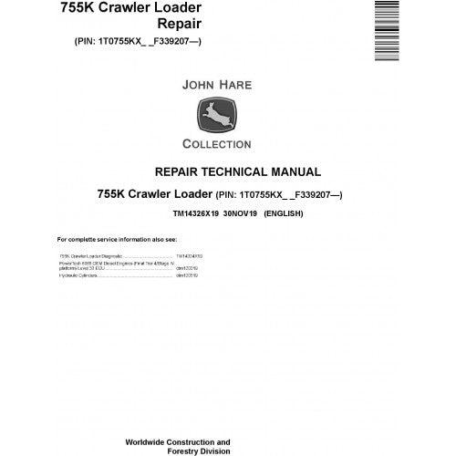 John Deere 755K Crawler Loader Pdf Repair Service Technical Manual TM14326X19 2