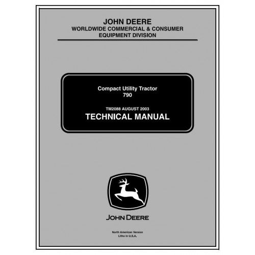 John Deere 790 Compact Utility Tractor Pdf Repair Service Technical Manual TM2088