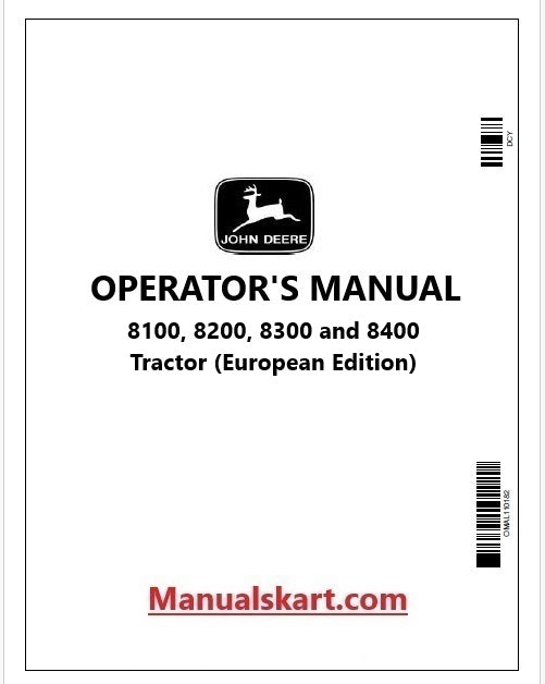 John Deere 8100, 8200, 8300 and 8400 Tractor Pdf Operator's Manual OMAR116319