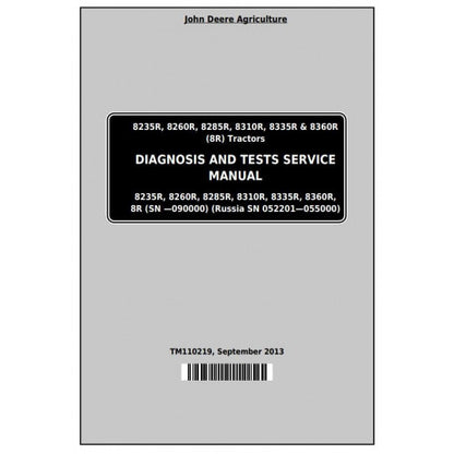 John Deere 8235R, 8260R, 8285R, 8310R, 8335R, 8360R Tractor Diagnostic and Tests Service Manual Pdf - TM110219