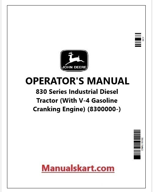 John Deere 830 Series Industrial Diesel Tractor Pdf Operator's Manual OMAR21370