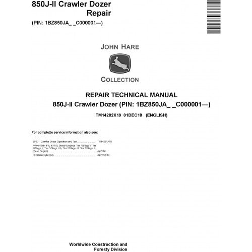 John Deere 850J II Crawler Dozer Pdf Repair Service Technical Manual TM14282X19 2