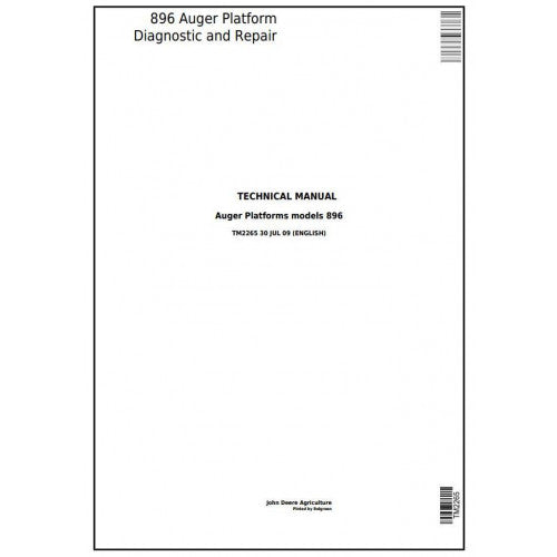 John Deere 896 Auger Platform Diagnostic and Technical Manual Pdf - TM2265