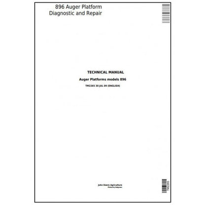 John Deere 896 Auger Platform Diagnostic and Technical Manual Pdf - TM2265