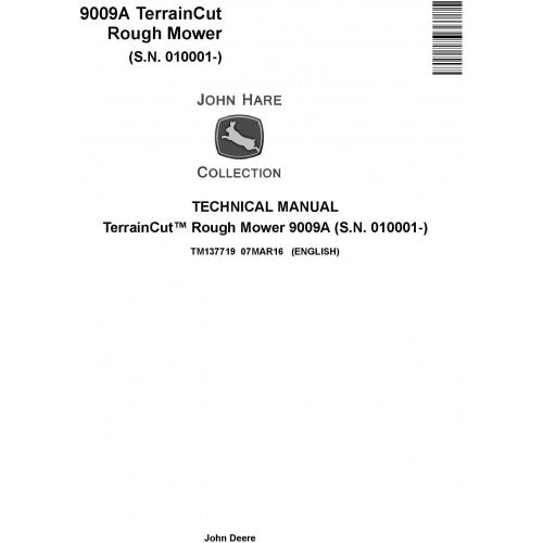 John Deere 9009A Terraincut Rough Mower Pdf Repair Service Technical Manual TM137719 2