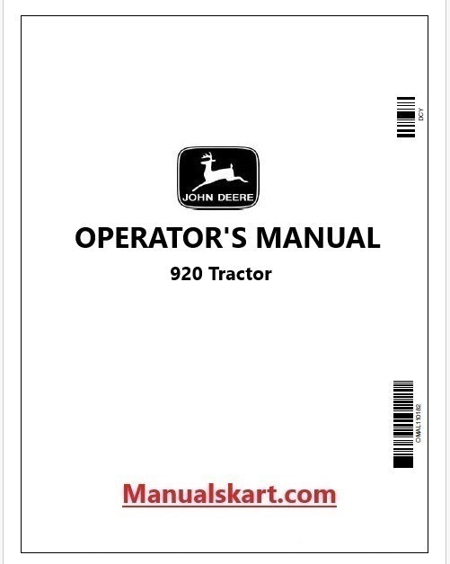 John Deere 920 Tractor Operator's Manual OML25163