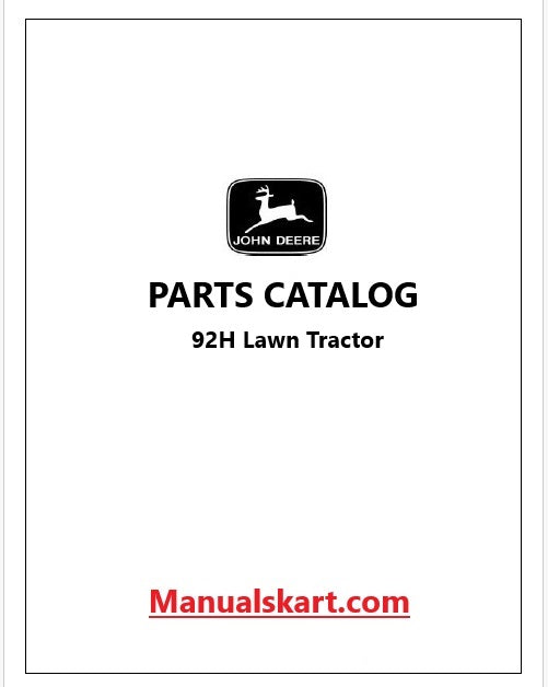 John Deere 92H Lawn Tractor Pdf Parts Catalog Manual PC11981