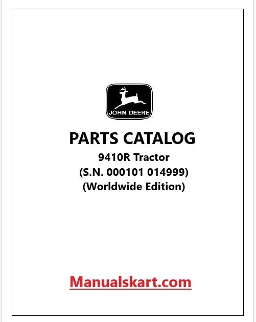 John Deere 9410R Tractor Pdf Parts Catalog Manual PC10581